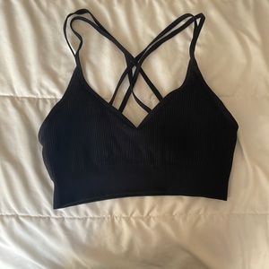 COPY - Aerie ribbed cross back sports bra